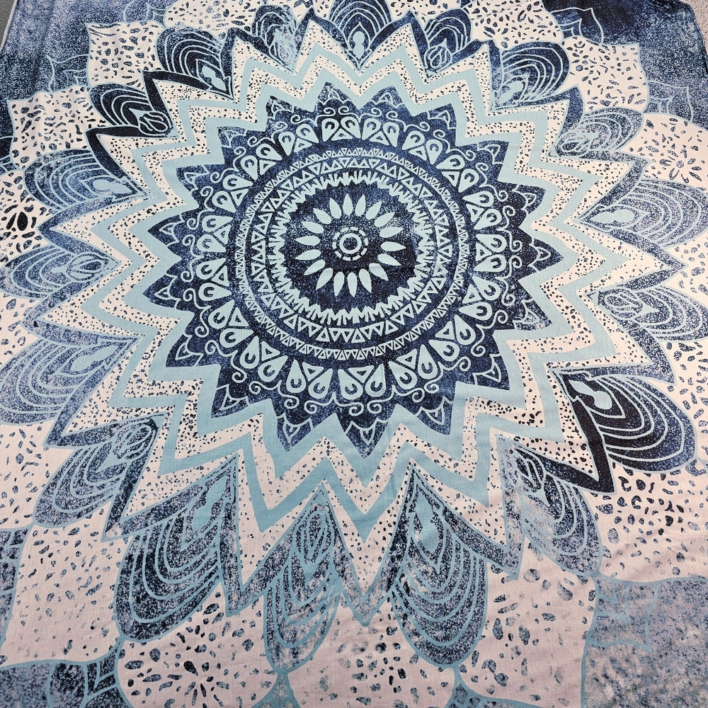 Tapestry Mandala Dri-fit Material Wall Art Decor Blue Y2K Hippie Teen Dorm 6'x4' - Picture 2 of 4